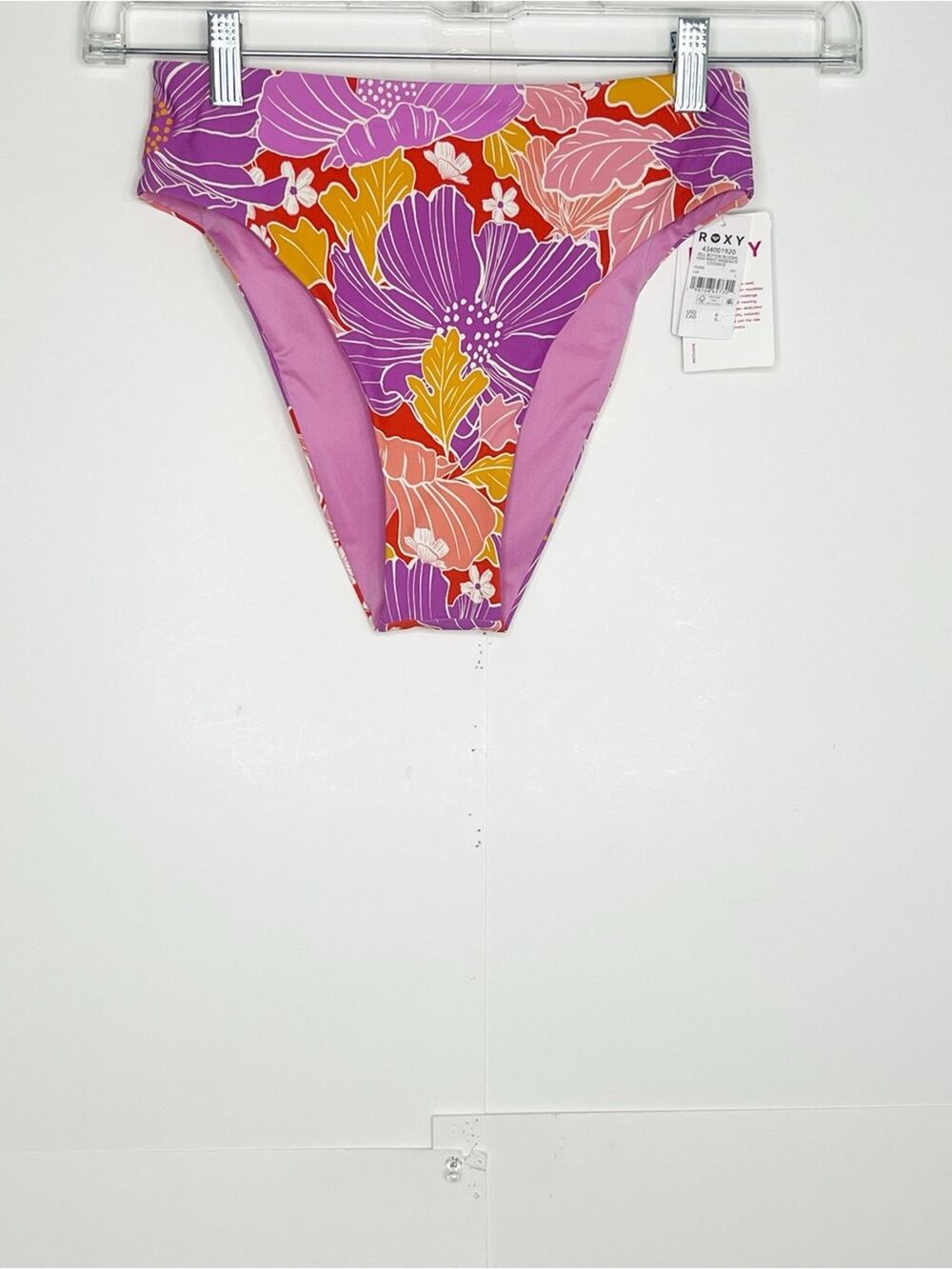 Roxy Bell Bottom Blooms High Waist Moderate Coverage Bikini Bottoms Size Small